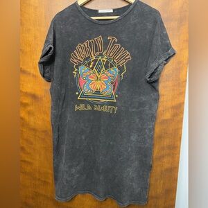 Black acid wash t-shirt dress